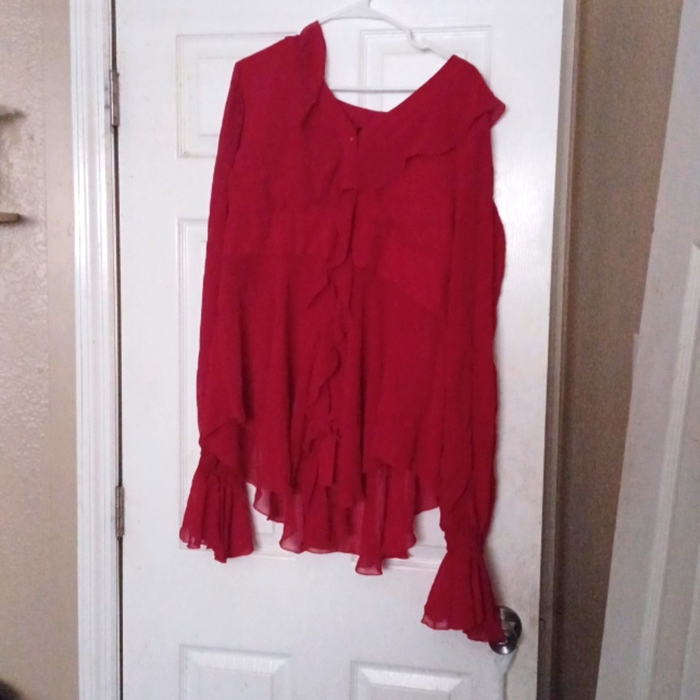 Plus size sheer shirt